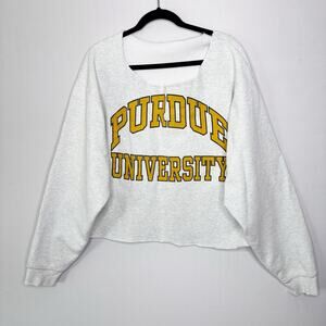 Purdue‎ University Off Shoulder Cropped Sweatshirt Size XL/1X